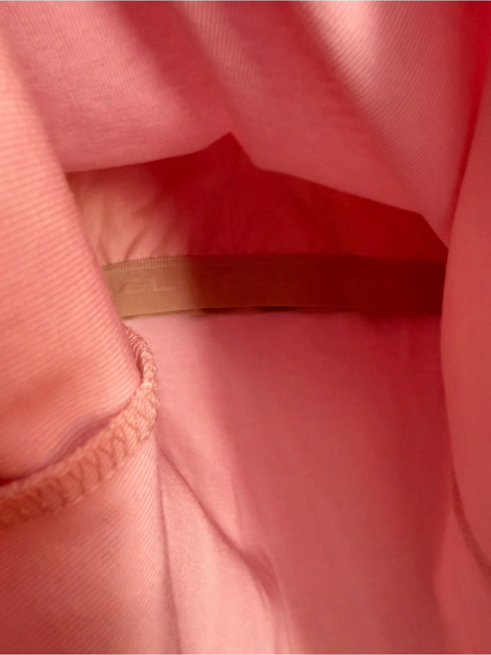 OGL Ribbed V Neck Cap Sleeve Top Large Peach Pink Basic Everyday Tee - Picture 4 of 5